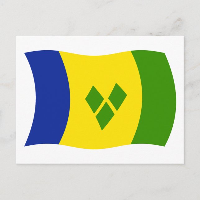 Sankt Vincent Grenadinerna Flagga Postkort Vykort (Framsida)