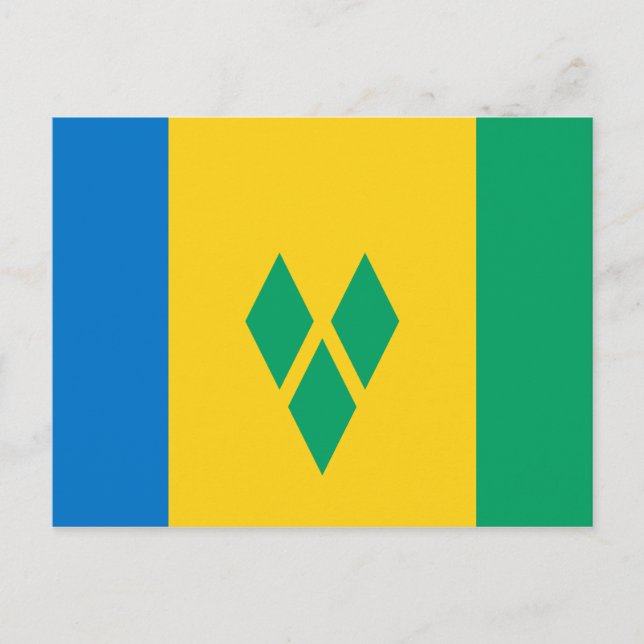 Sankt Vincent och Grenadinerna Flagga Postkort Vykort (Framsida)