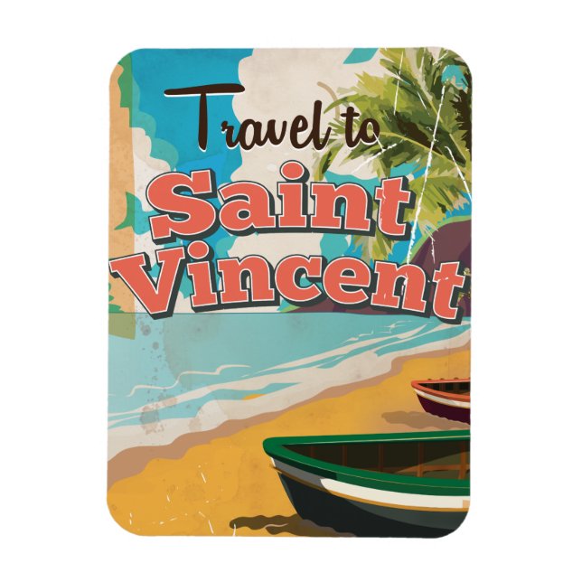 Sankt Vincent vintage-resemålning. Magnet (Vertikal)