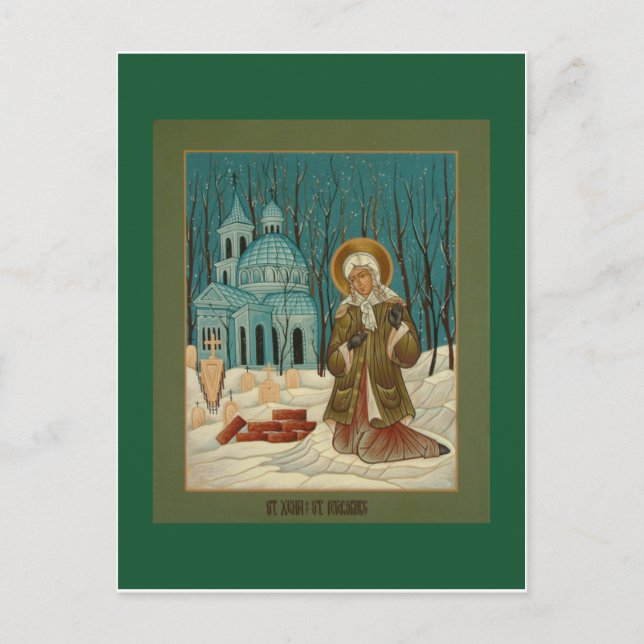 Sankt Xenia för Prayer Card Sankt Petersburg Vykort (Framsida)