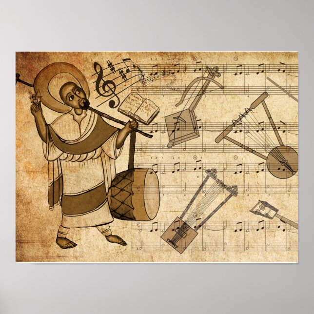 Sankt Yared & de etiopiska musikinstrumenten Poster (Framsidan)