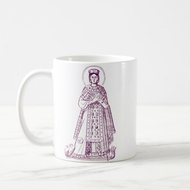 Sankta Agnes av Rom grekisk mosaik Kaffemugg (Vänster)
