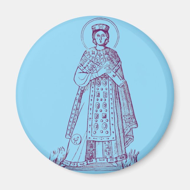 Sankta Agnes av Rom grekisk mosaik Magnet (Framsidan)