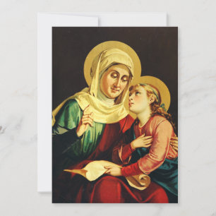 Sankta Anna och Jungfru Maria Julkort