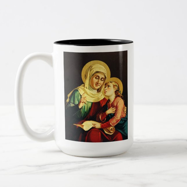 Sankta Anna och Jungfru Maria Två-Tonad Mugg (Vänster)