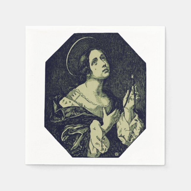 Sankta Apollonia jungfru och martyr Pappersservett (Framsidan)