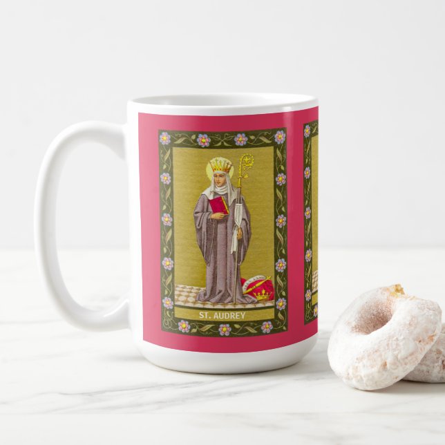 Sankta Audrey (Etheldreda) (P 003) Kaffemugg (Med munk)