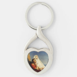 Sankta Augustinus och Sankta Monica Twisted Heart Silverfärgad Nyckelring