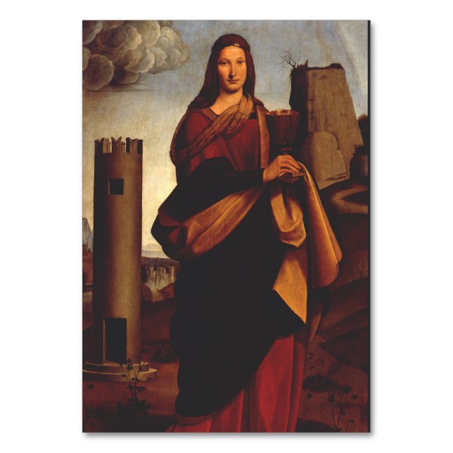 Sankta Barbara av Giovanni Antonio Boltraffio Bordsnummer (Framsidan)