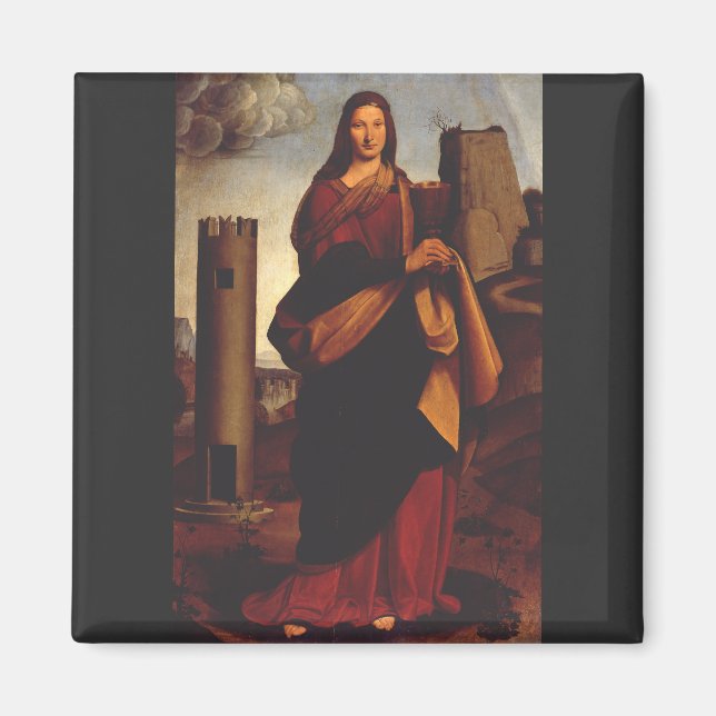 Sankta Barbara av Giovanni Antonio Boltraffio Magnet (Framsidan)