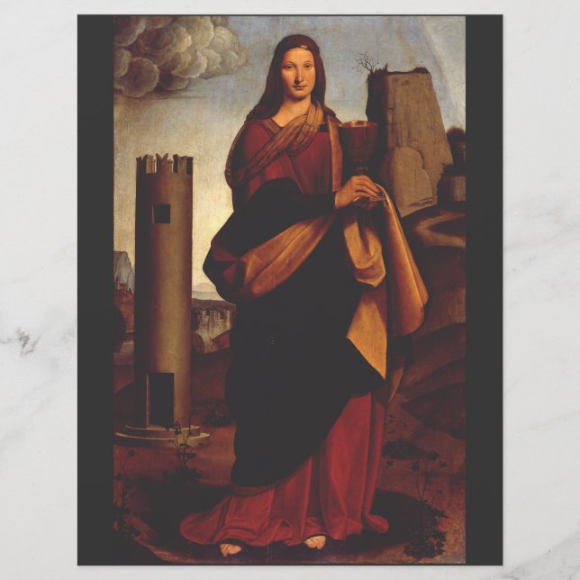 Sankta Barbara av Giovanni Antonio Boltraffio Reklamblad (Framsidan)