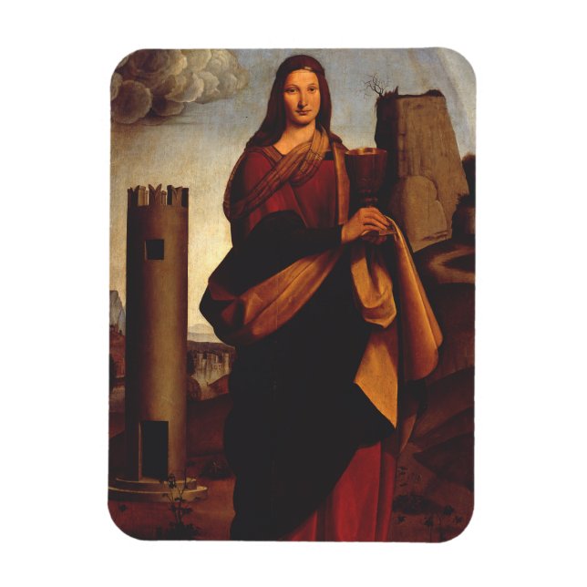 Sankta Barbara Helig Ikon Grafisk Konst Magnet (Vertikal)
