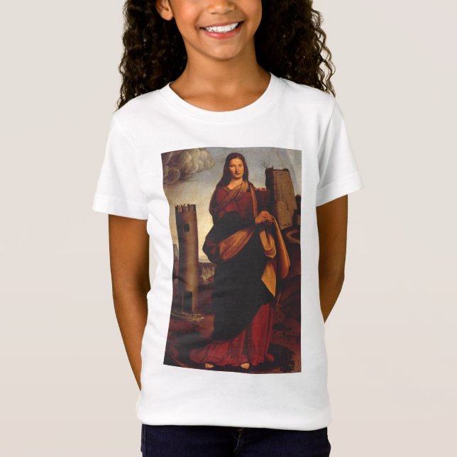 Sankta Barbara Helig Ikon Grafisk Konst T Shirt (Framsida)