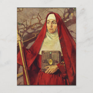 Sankta Brigid av Kildare keltisk låga sakral konst Vykort
