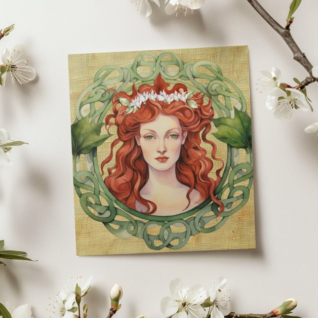 Sankta Brigid Imbolc-krans Pagan julkort Kort (Skapare uppladdad)