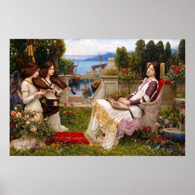 Sankta Cecilia av John William Waterhouse Poster (Framsidan)