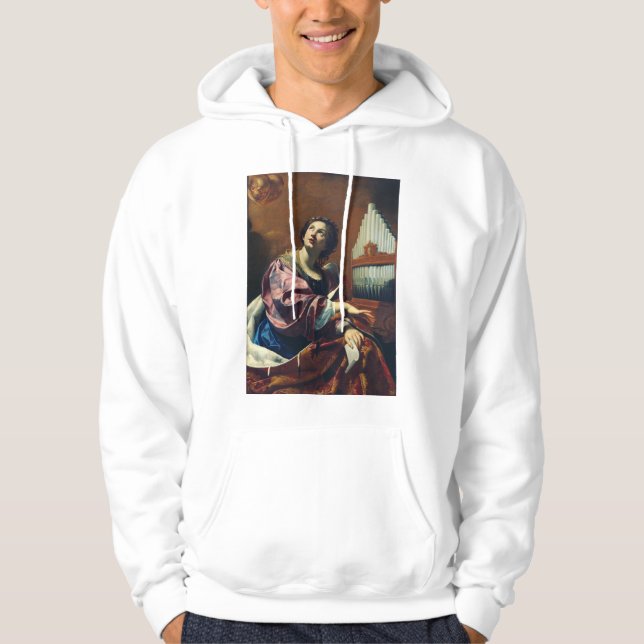 Sankta Cecilia Premium "Himmlisk konsert" Konsttry Hoodie (Framsida)