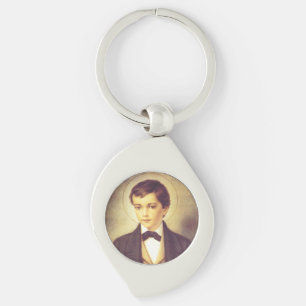 Sankta Dominik Savio elev till Johannes Bosco Swirl Silverfärgad Nyckelring