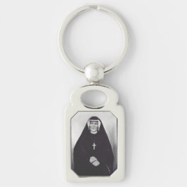 Sankta Faustina Kowalska Rektangulärt Silverfärgad Nyckelring