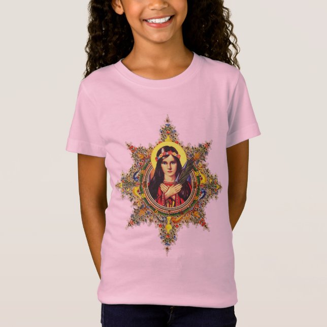 Sankta Filomena Premium Lysande Jungfru Konst T Shirt (Framsida)