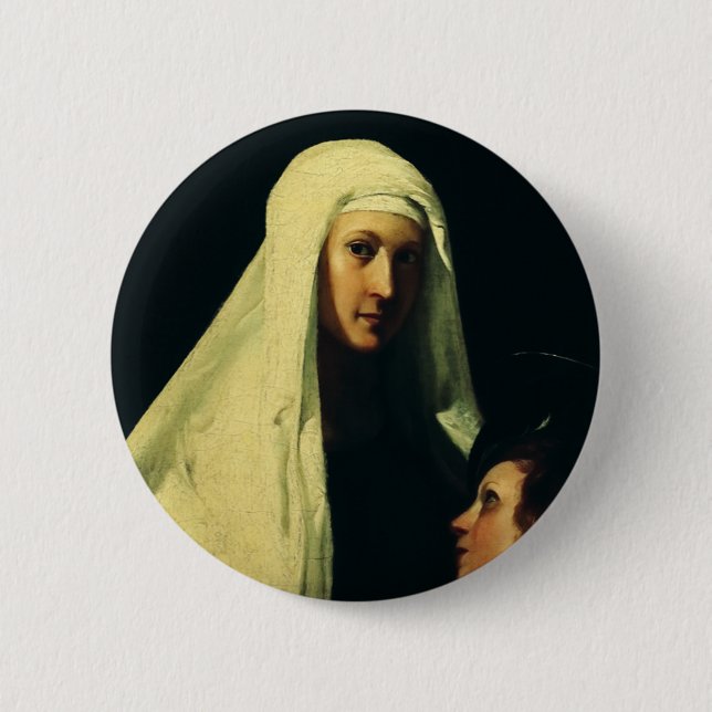 Sankta Franciska av Rom Guardian Angel Finkonst Knapp (Framsida)
