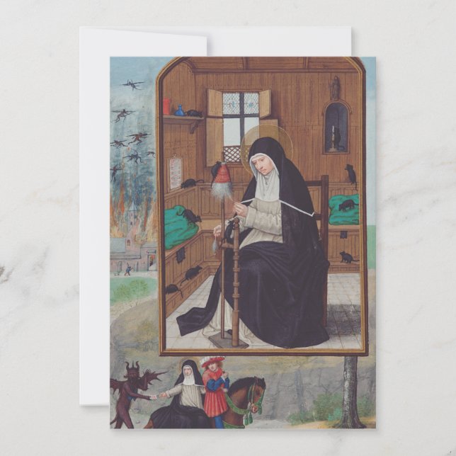 Sankta Gertrud av Helfta av Simon Bening Tack Kort (Framsida)