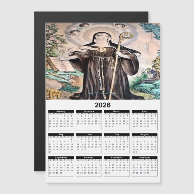Sankta Gertrud den stora 2026 kalender (Fram/baksida)