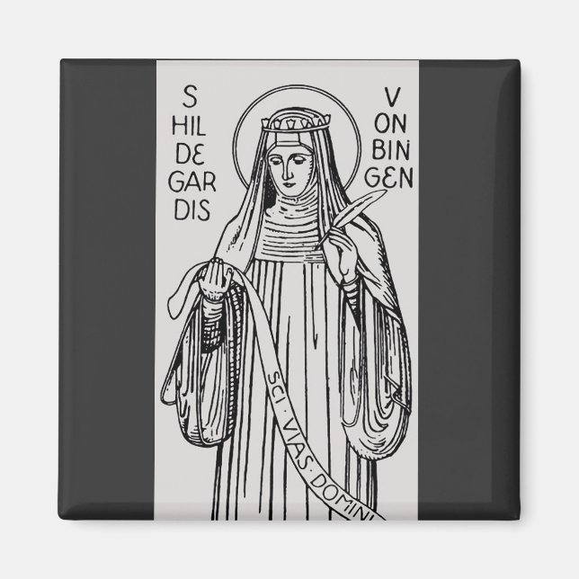 Sankta Hildegard av Bingen medeltida mystiker Magnet (Framsidan)