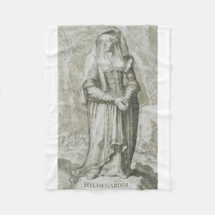 Sankta Hildegard av Bingen Medeltida mystisk konst Fleecefilt
