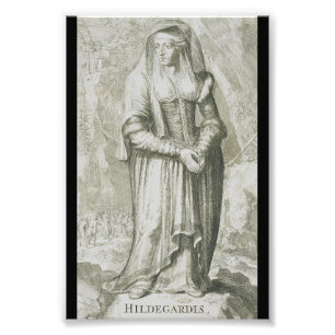 Sankta Hildegard av Bingen Medeltida Mystisk Konst Fototryck