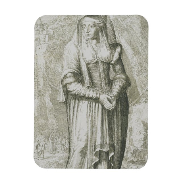 Sankta Hildegard av Bingen Medeltida Mystisk Konst Magnet (Vertikal)