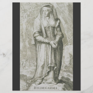 Sankta Hildegard av Bingen Medeltida Mystisk Konst Reklamblad