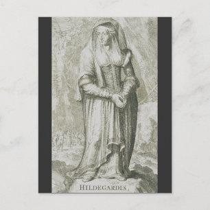 Sankta Hildegard av Bingen Medeltida Mystisk Konst Vykort