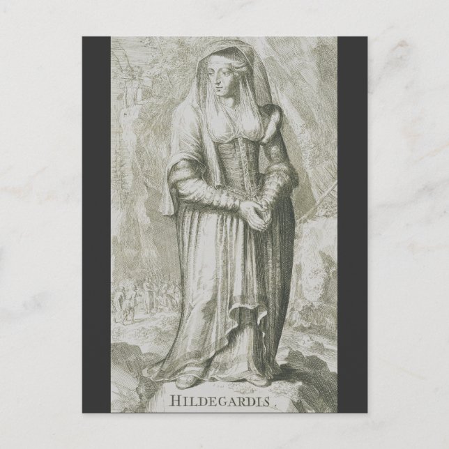 Sankta Hildegard av Bingen Medeltida Mystisk Konst Vykort (Framsida)