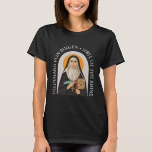 Sankta Hildegard av Bingen Mystisk Nunna Katolik T Shirt