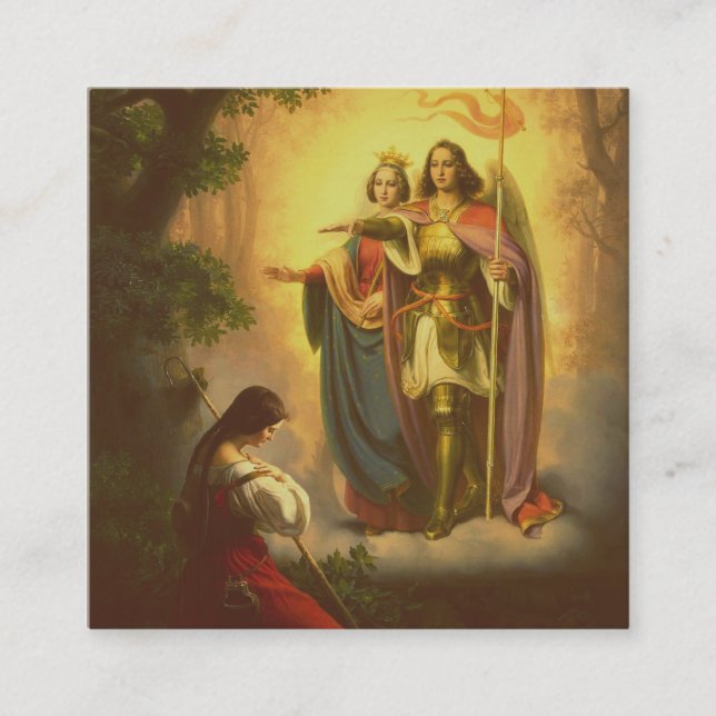 Sankta Jeanne d'Arc Fyrkantigt Visitkort (Framsida)