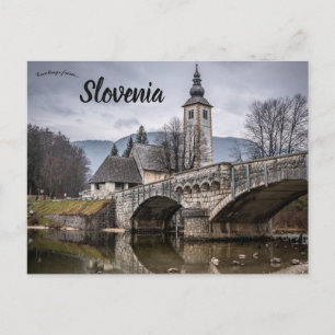 Sankta Johannes Döparens kyrka Bohinj Slovenien Vykort