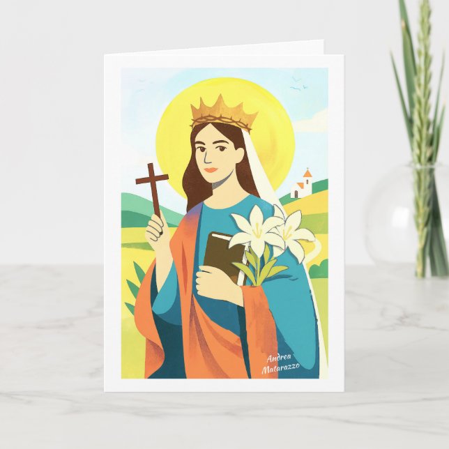 Sankta Katarina av Siena Helgkort (Framsida)
