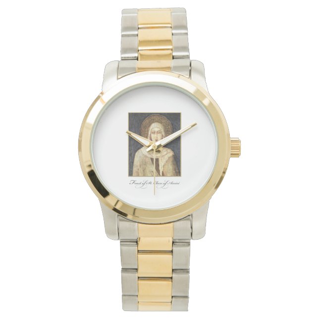 Sankta Klaras av Assisi högtidsdag välsignelser Armbandsur (Framsida)