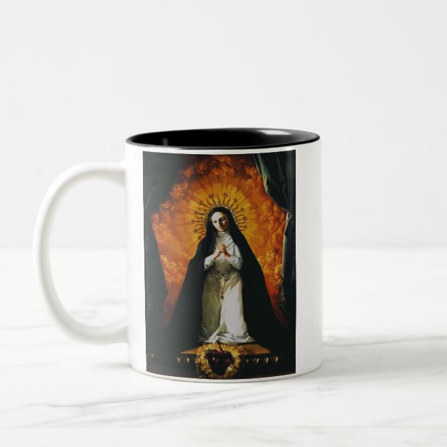 Sankta Margareta Maria Alacoque Två-Tonad Mugg (Vänster)