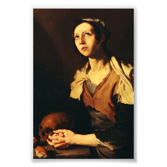 Sankta Maria från Egypten av Jusepe de Ribera Fototryck (Framsidan)