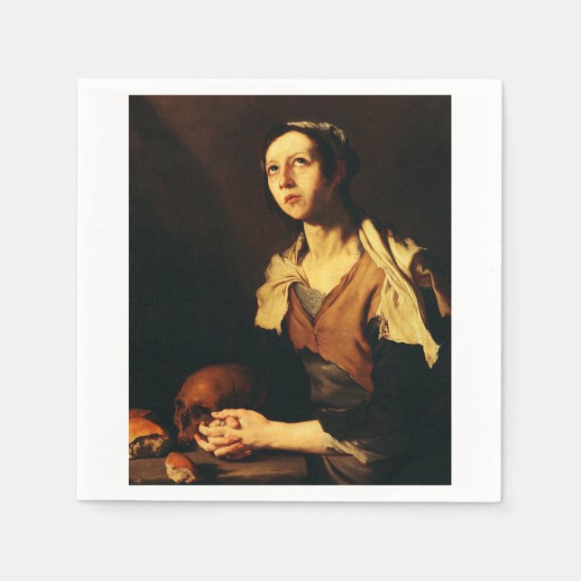 Sankta Maria från Egypten av Jusepe de Ribera Pappersservett (Framsidan)
