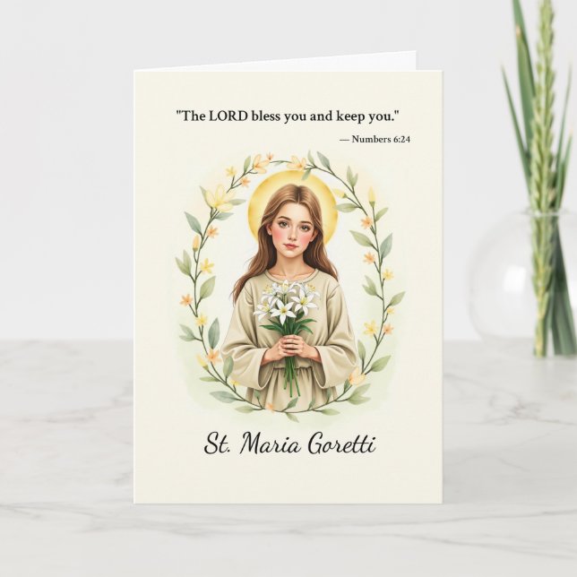 Sankta Maria Goretti Guds frid och välsignelser Kort (Framsida)