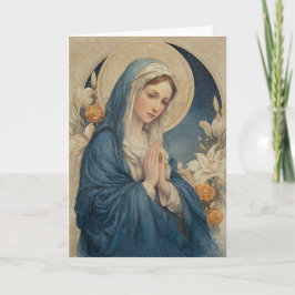 Sankta Maria i blått med gloria Kort