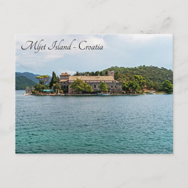 Sankta Maria kloster på ön Mljet - Kroatien Vykort (Framsida)