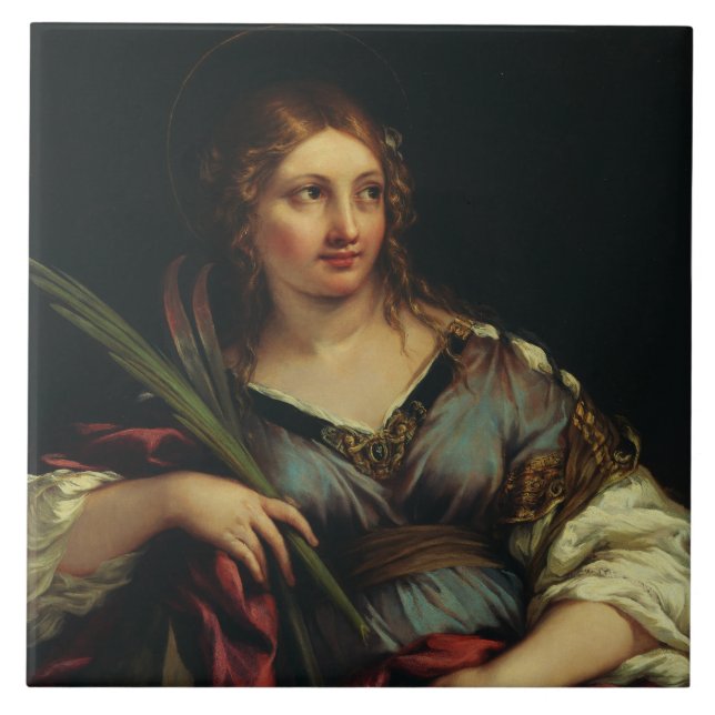 Sankta Martina av Rom av Pietro Berrettini Kakelplatta (Framsidan)