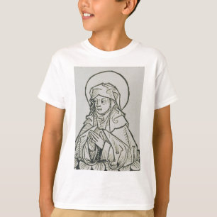 Sankta Monica medeltida minimalistisk linjekonst T Shirt
