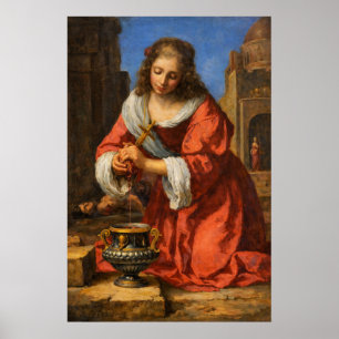 Sankta Praxedis av Johannes Vermeer Poster