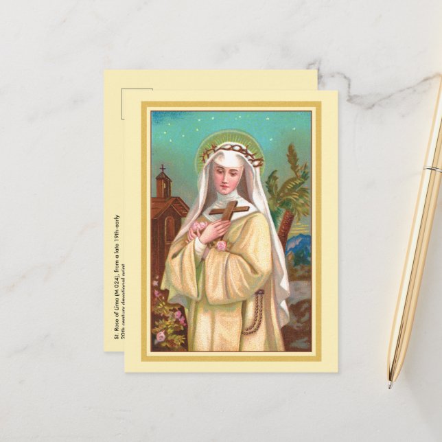 Sankta Rosa från Lima nattetid (M 024) vykort (Fram/Back In Situ)