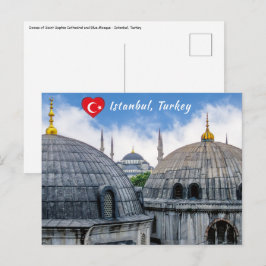 Sankta Sofia-katedralen och Blå Mosken - Istanbul Vykort